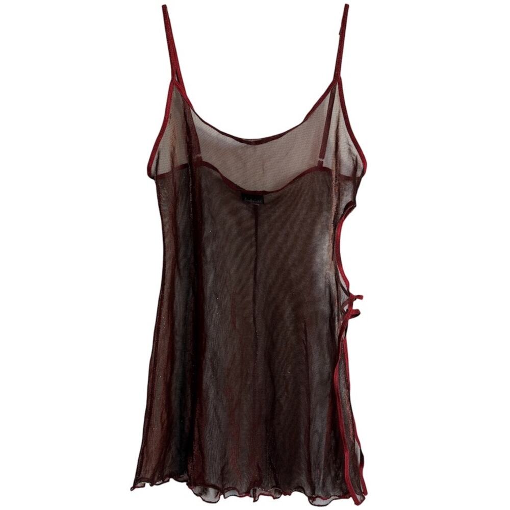 VTG Fredericks of Hollywood Iridescent Shimmer Mesh Slip Chemise Cutout Size Med